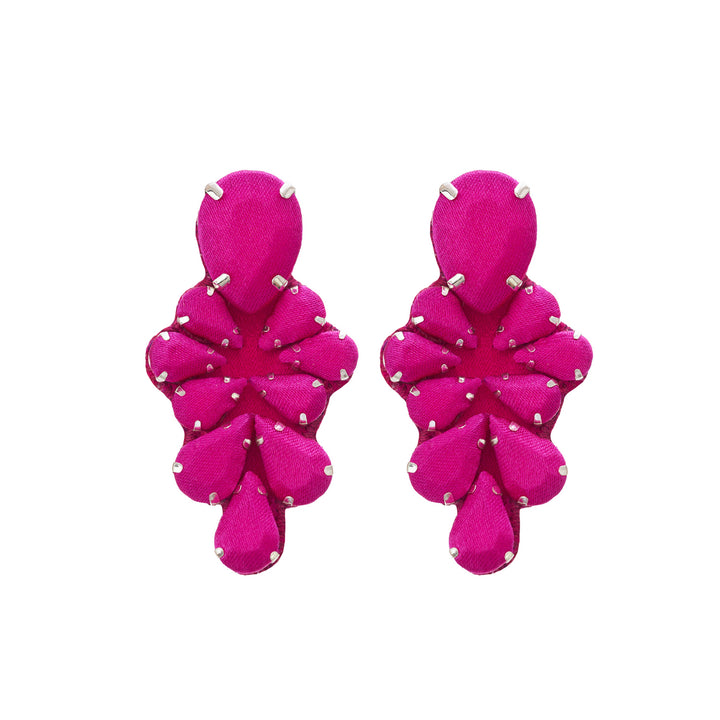 Glycine earrings magenta pink.