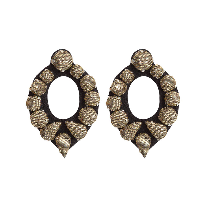 Mirror gold lurex earrings.