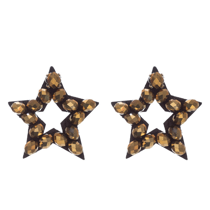 Stars gold beads earrings.