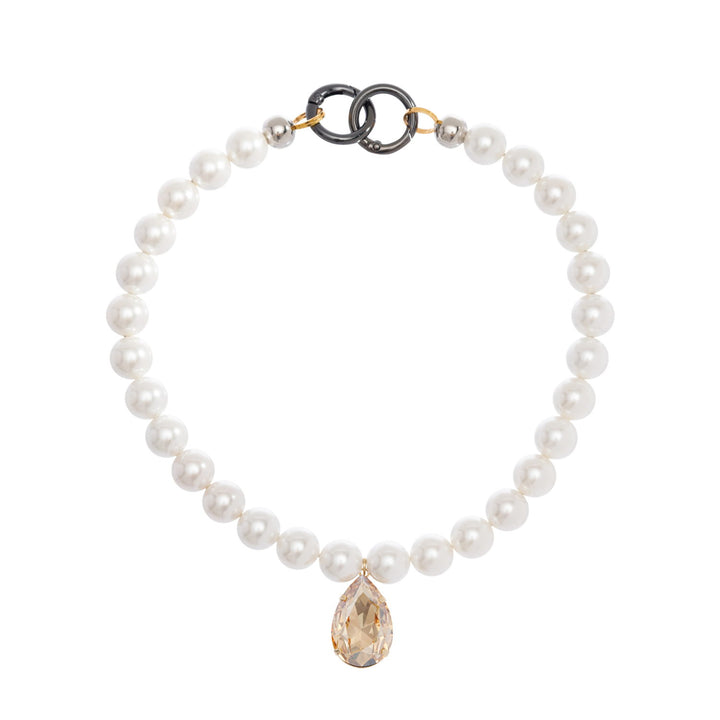 Pearls Crystal Pendant Necklace