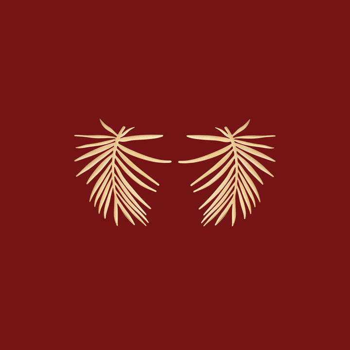 Leaf Metallic Earrings - Festive Edit