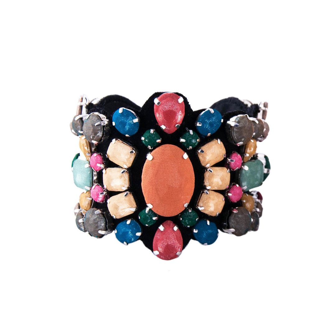 Arabesque multicoloured silk veil bracelet.