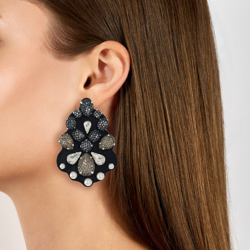 Chandelier lace net earrings.