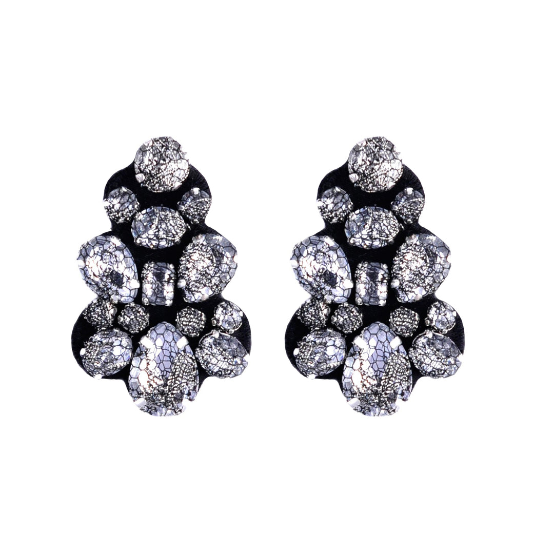 Chandelier silver lace earrings.