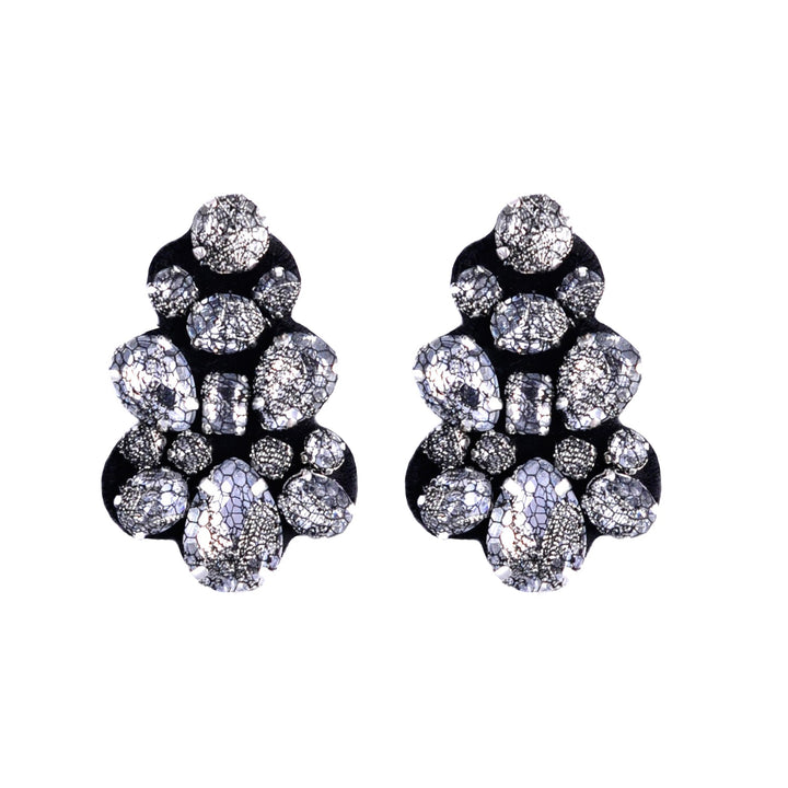 Chandelier silver lace earrings.