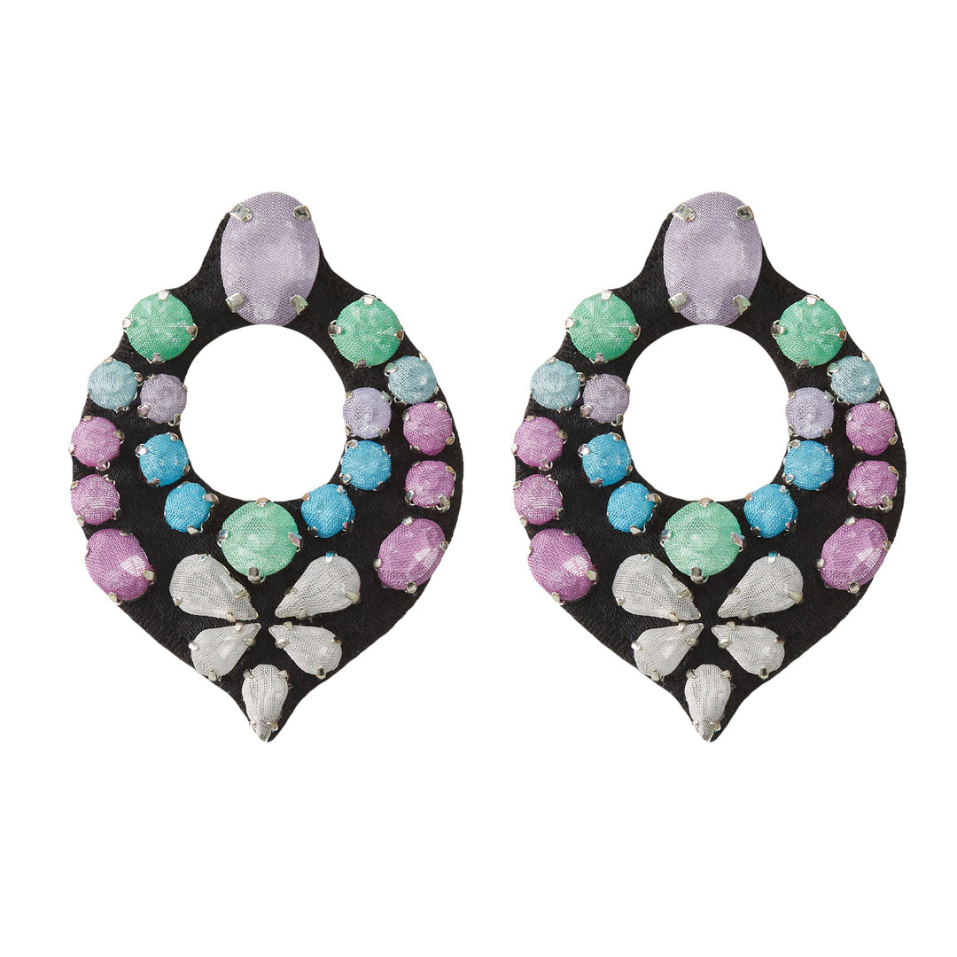 Drop multicoloured earrings pastels.