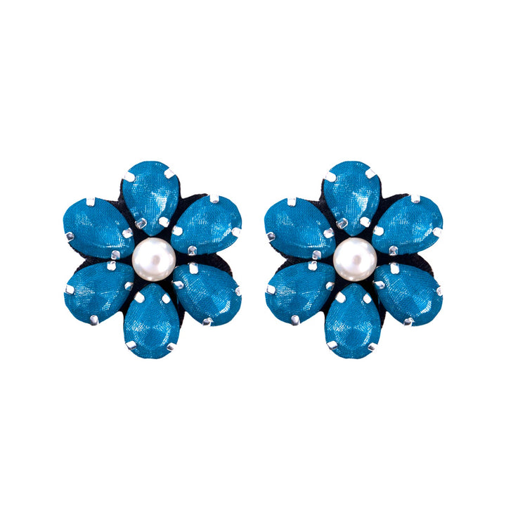 Flower earrings azure.