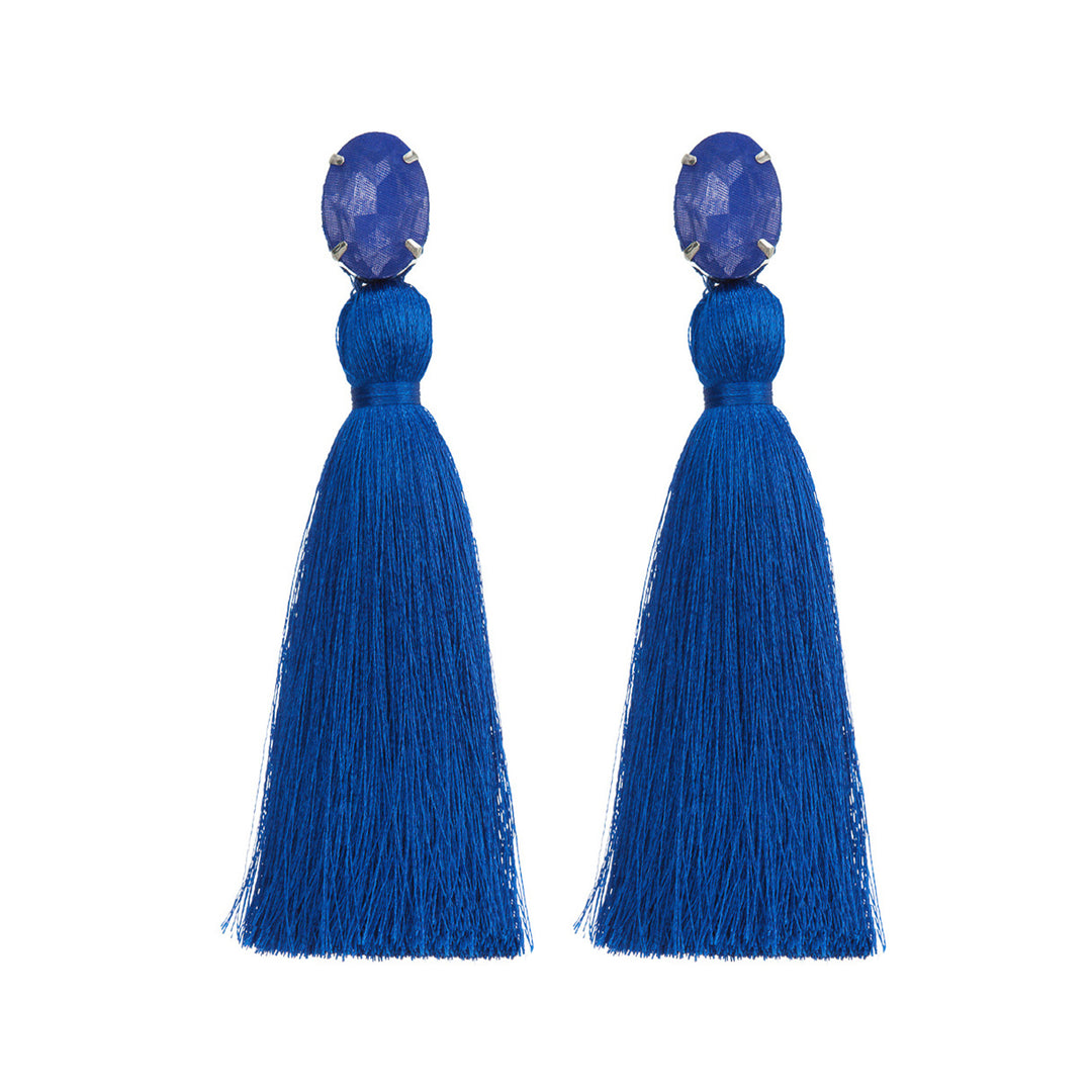 Fringe earrings royal blue.
