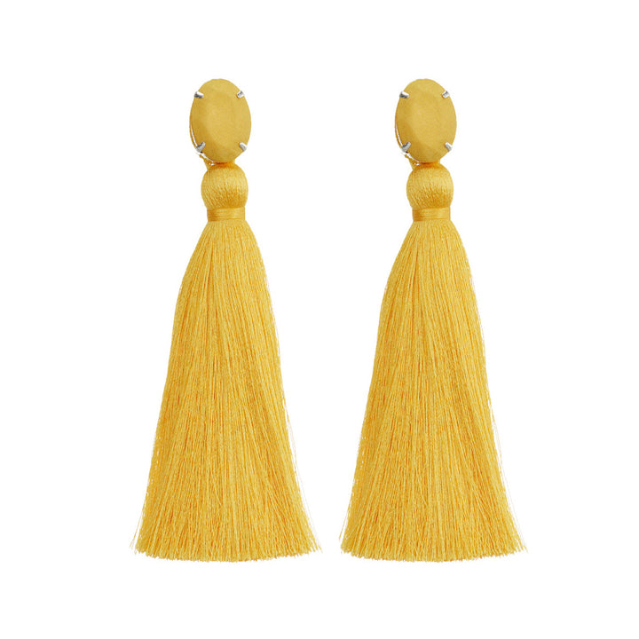 Fringe earrings yellow.