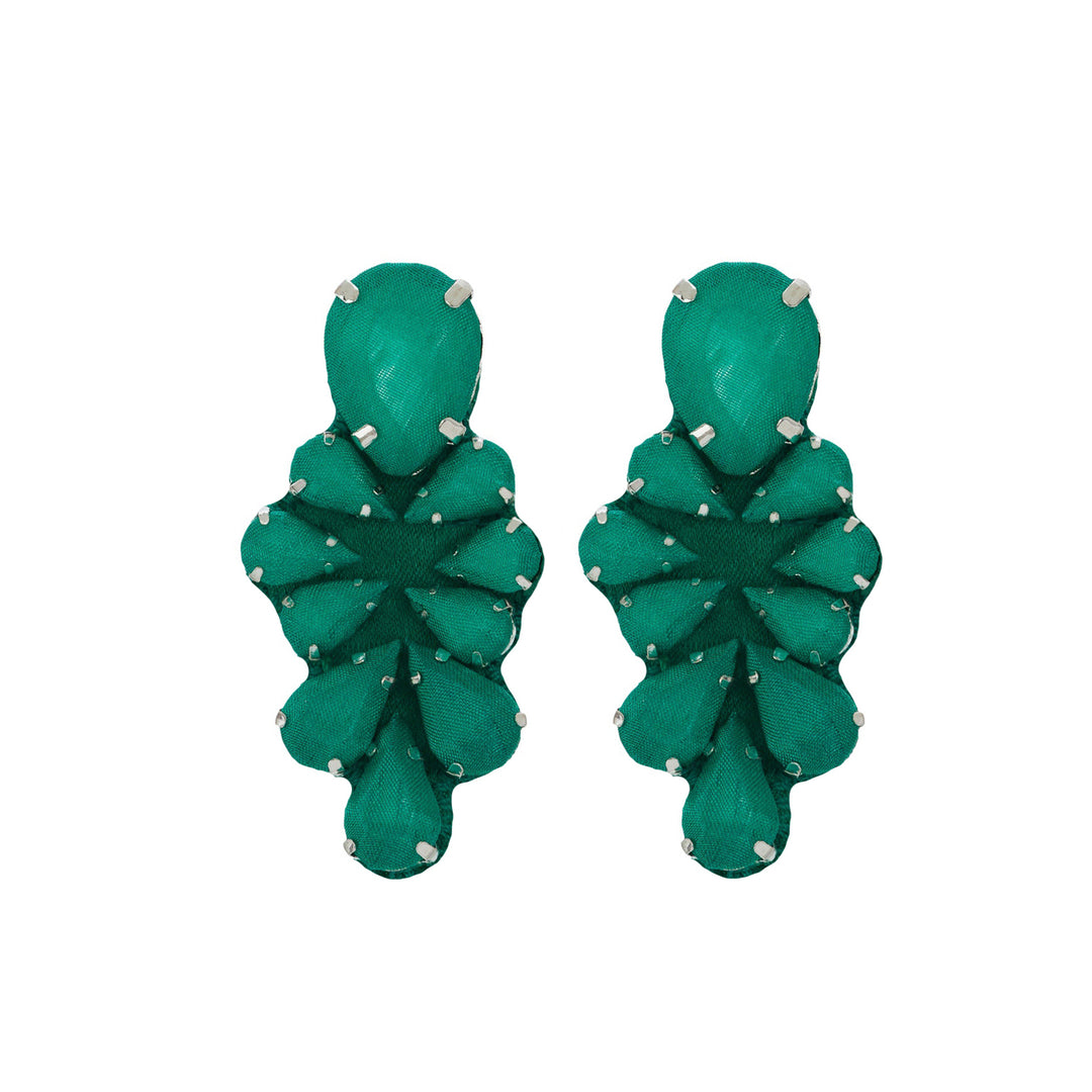 Glycine earrings forest green.