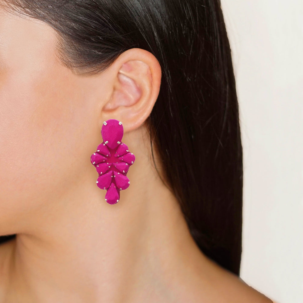 Glycine earrings on model.