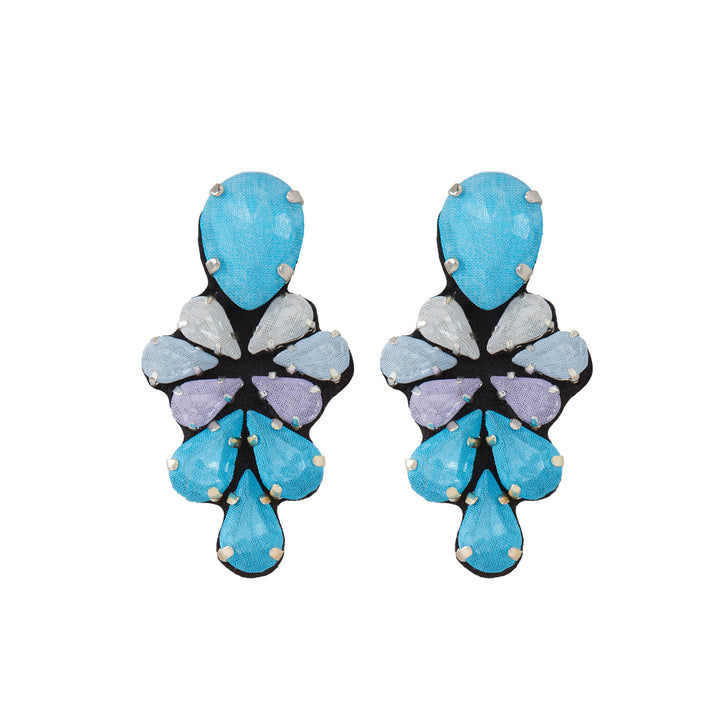 Glycine multicoloured earrings shades of baby blue.