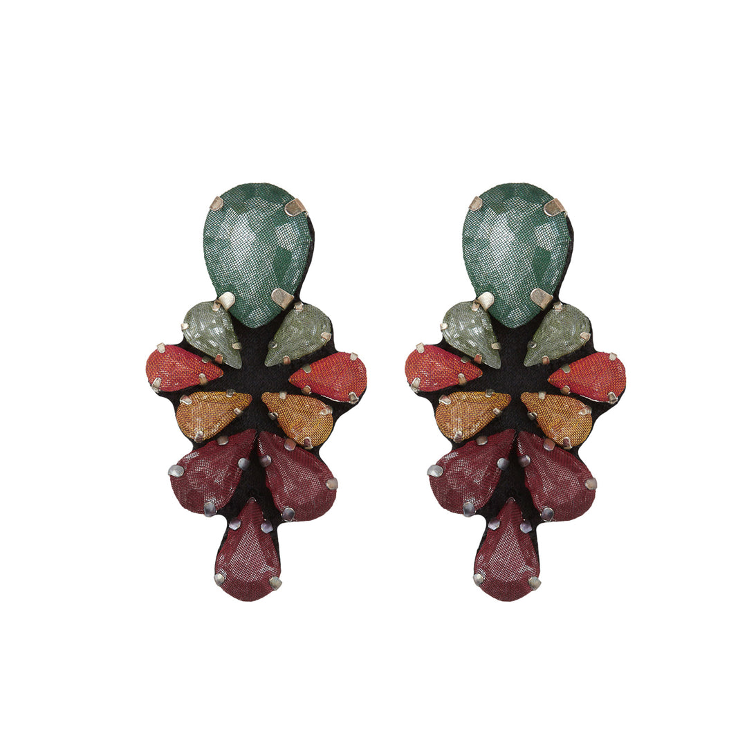 Glycine multicoloured earrings brown and dark green.