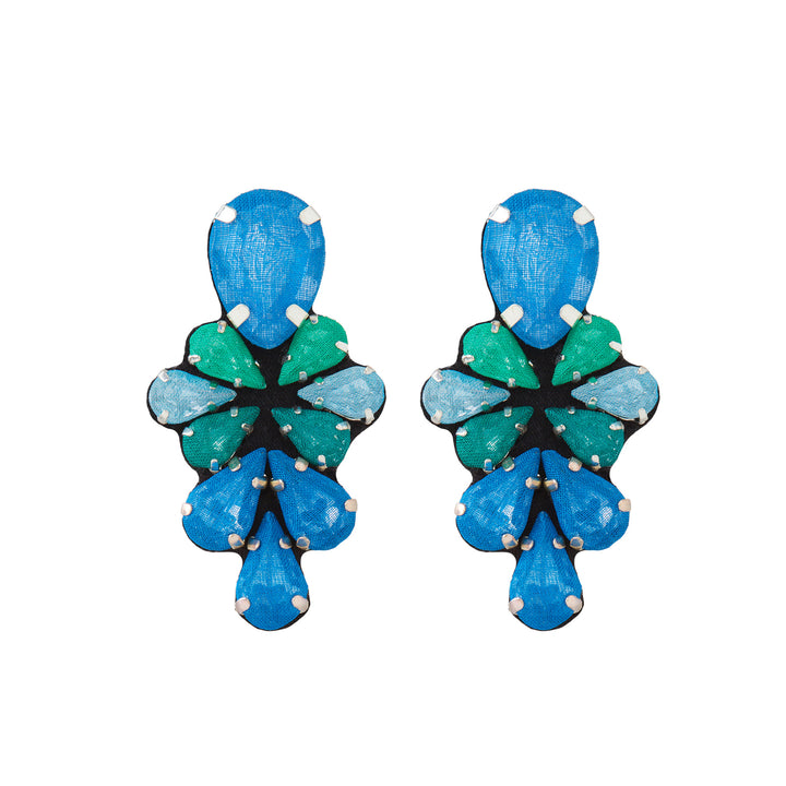 Glycine multicoloured earrings shades of blue.