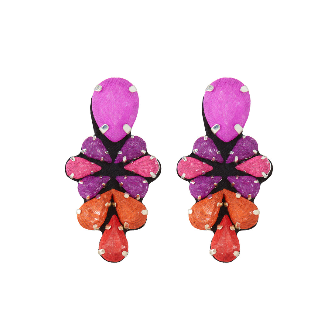 Glycine multicoloured earrings shades of pink.