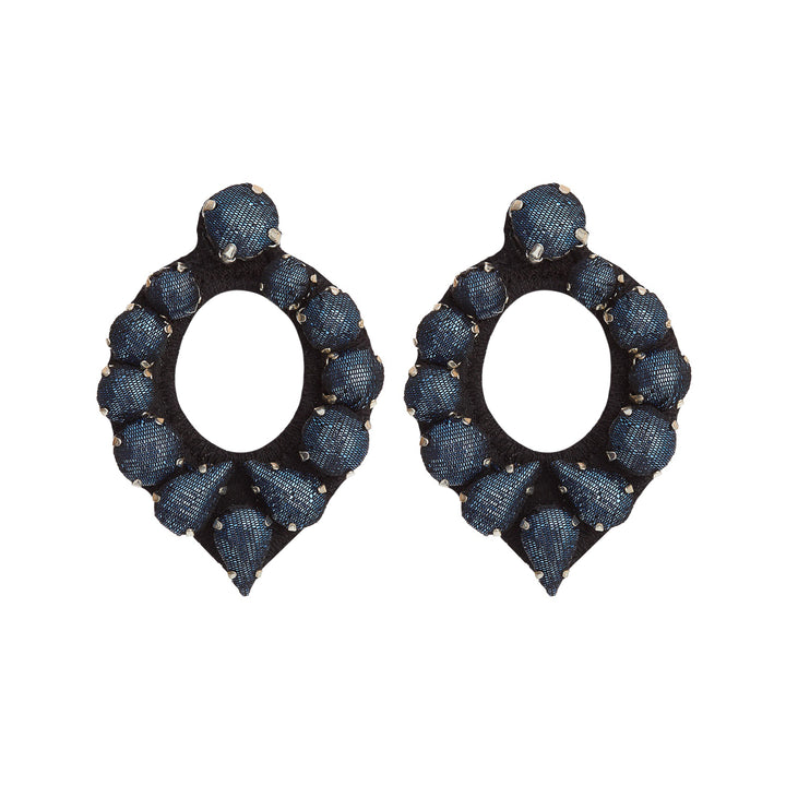 Mirror denim blue lurex earrings.