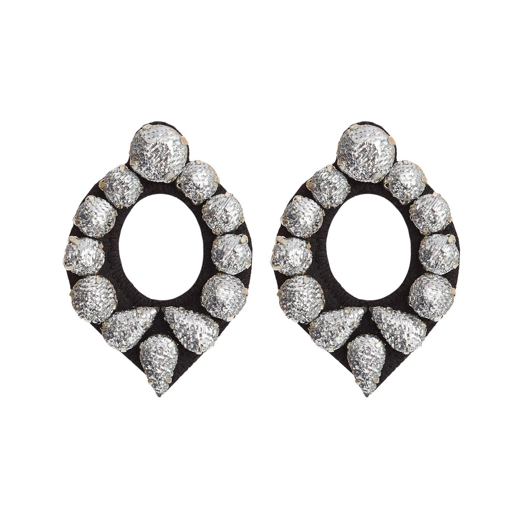 Mirror silver lurex earrings.