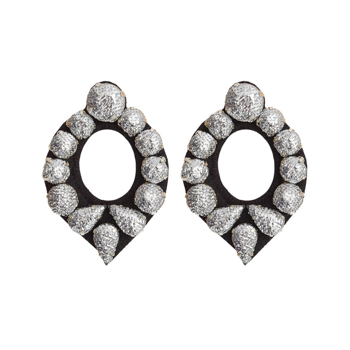 Mirror silver lurex earrings.