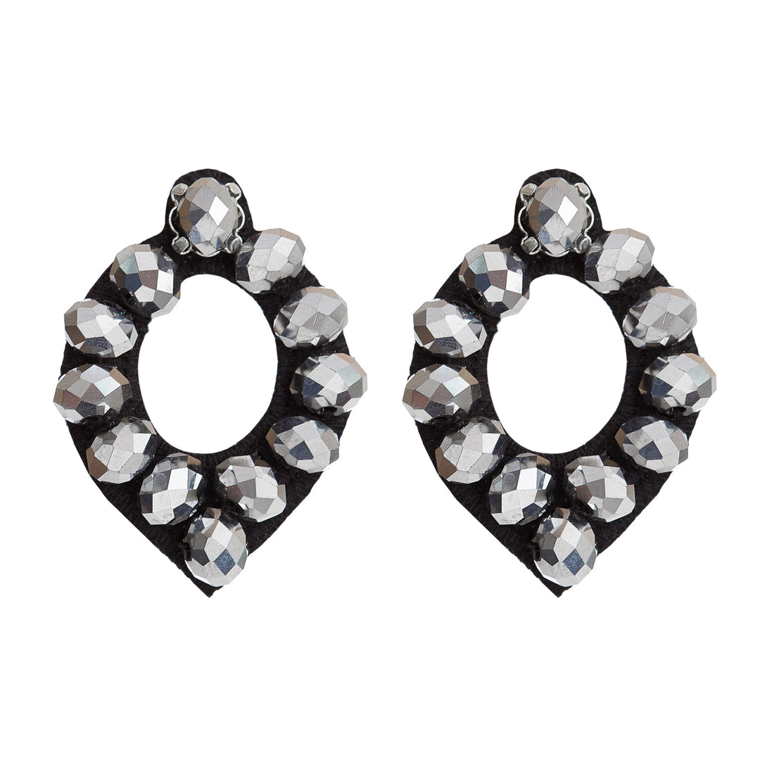 Mirror sparkle earrings silver beads.