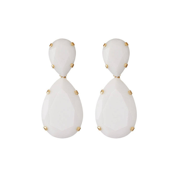 Puzzle white crystal earrings.