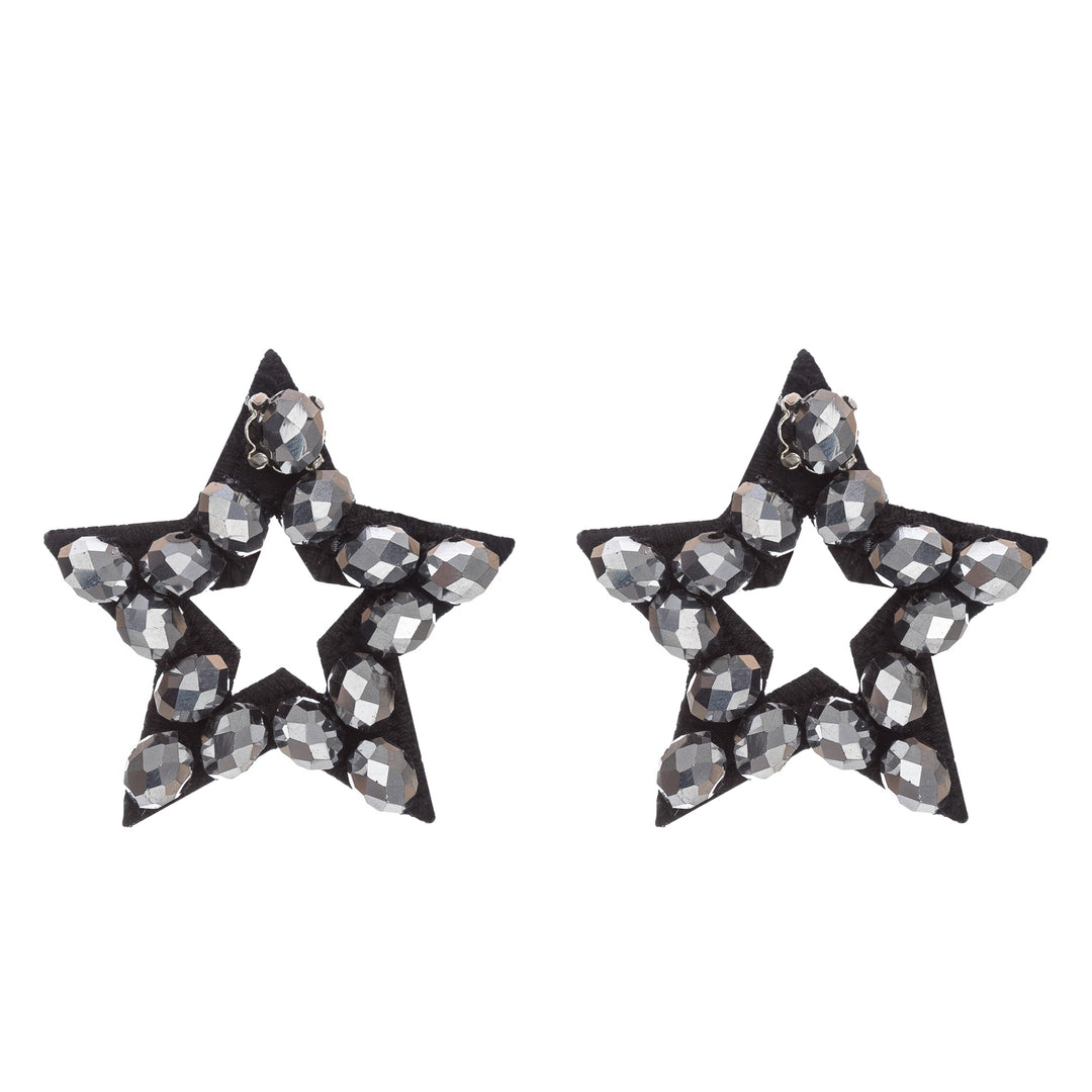 Stars silver beads earrings.